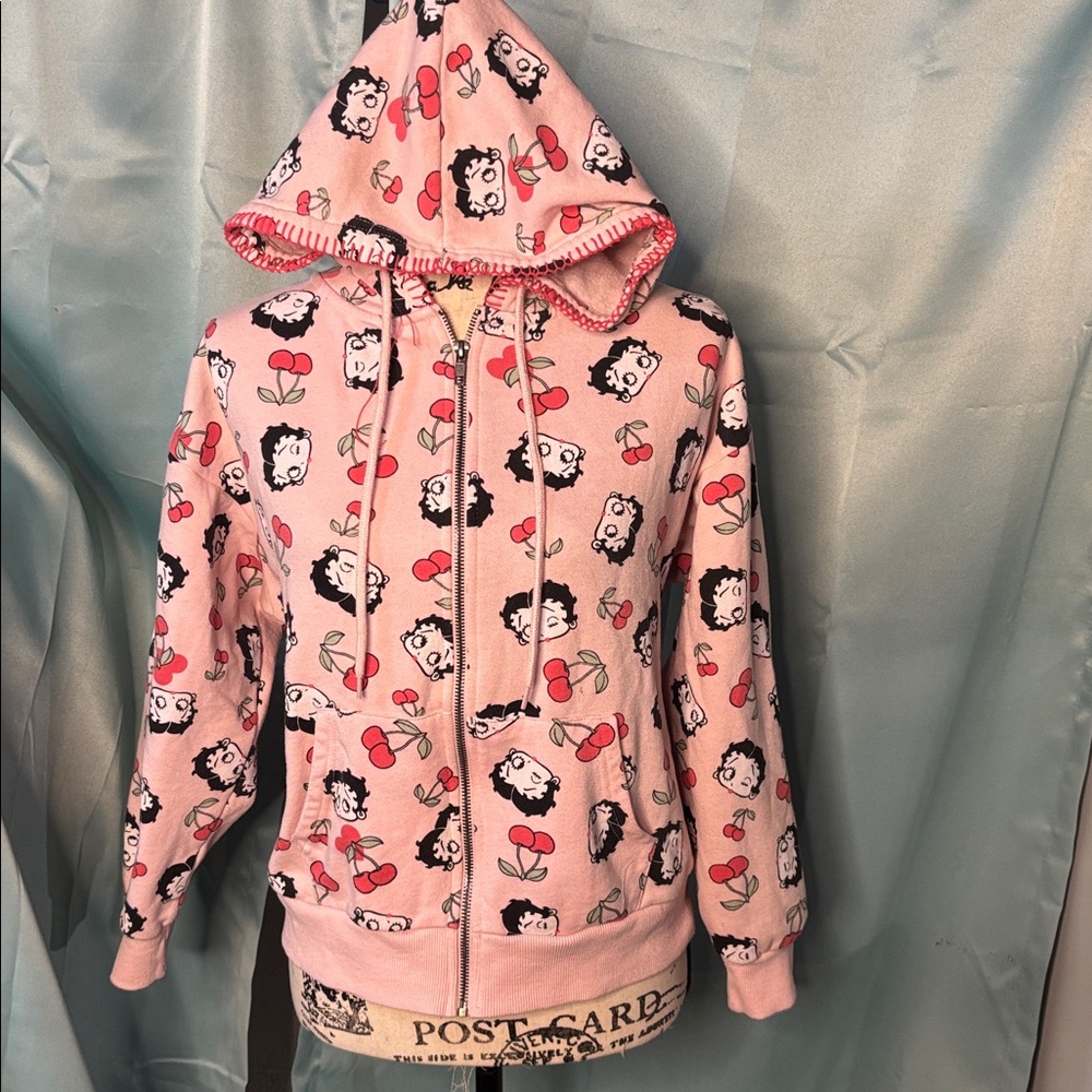 Betty Boop Pink Cherry Hoodie Classic Betty boop romantic 90’s revival